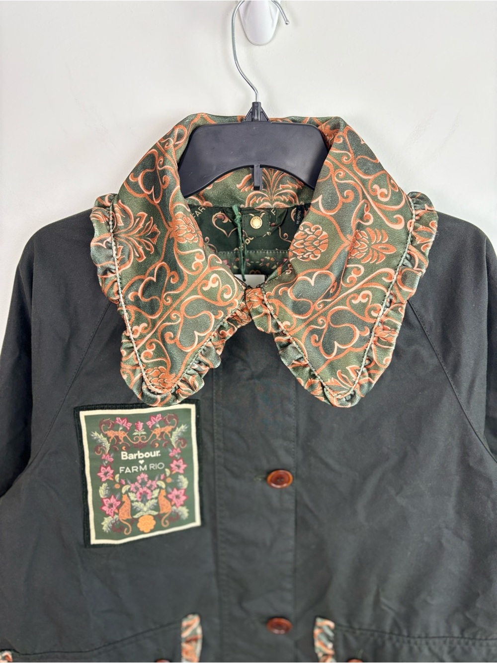 Anthropologie Barbour x FARM RIO Maria-Clara Waxed Jacket - Picture 4 of 15